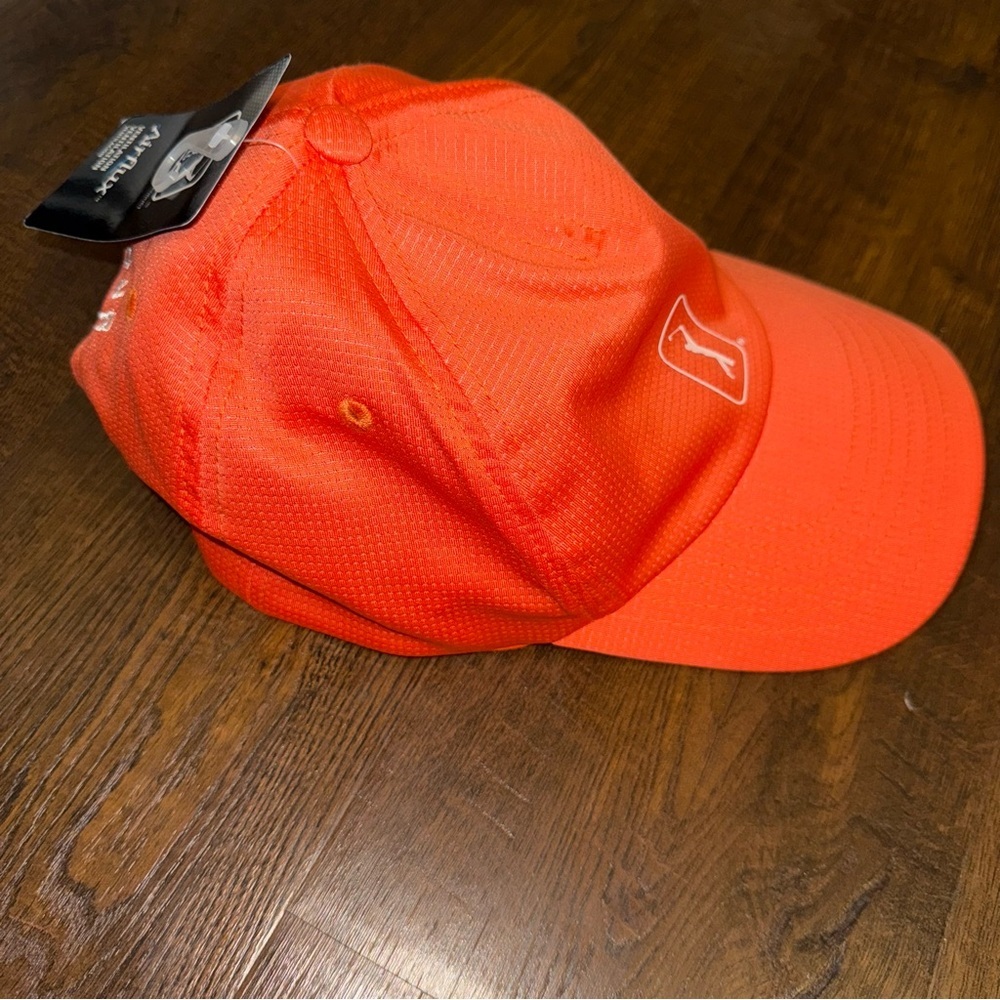 PGA Tour Airflux Neon Orange Golf Hat NWT Adjustable Ventilated - Picture 3 of 5
